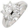 ノンブランド NON BRAND ダイヤモンド 1.00ct フラワーモチーフ プラチナシルバー Pt900 ダイヤモンド リング 指輪 プラチナ Pt900 9P 9石 9粒 12号