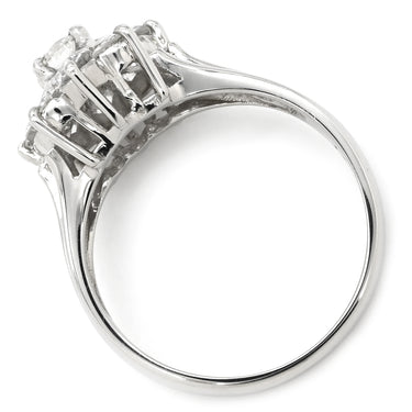 ノンブランド NON BRAND ダイヤモンド 1.00ct フラワーモチーフ プラチナシルバー Pt900 ダイヤモンド リング 指輪 プラチナ Pt900 9P 9石 9粒 12号