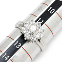 ノンブランド NON BRAND ダイヤモンド 1.00ct フラワーモチーフ プラチナシルバー Pt900 ダイヤモンド リング 指輪 プラチナ Pt900 9P 9石 9粒 12号