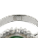 ノンブランド NON BRAND ヒスイ 7.72ct ダイヤモンド グリーン×プラチナシルバー Pt850 ヒスイ ダイヤモンド リング 指輪 緑 グリーン 翡翠 ひすい 1石 1粒 ジェイダイト オーバルカボション 17号