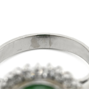 ノンブランド NON BRAND ヒスイ 7.72ct ダイヤモンド グリーン×プラチナシルバー Pt850 ヒスイ ダイヤモンド リング 指輪 緑 グリーン 翡翠 ひすい 1石 1粒 ジェイダイト オーバルカボション 17号