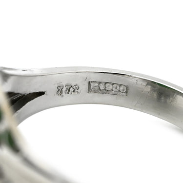 ノンブランド NON BRAND ヒスイ 7.72ct ダイヤモンド グリーン×プラチナシルバー Pt850 ヒスイ ダイヤモンド リング 指輪 緑 グリーン 翡翠 ひすい 1石 1粒 ジェイダイト オーバルカボション 17号