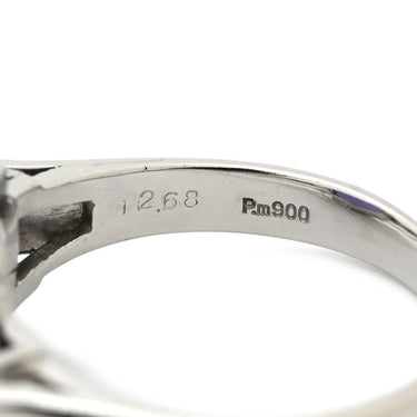 ノンブランド NON BRAND ラベンダーヒスイ ダイヤ リング ライトパープル×プラチナシルバー Pt900 ラベンダー翡翠 ダイヤモンド リング 指輪 プラチナ Pm900 ジェダイト 紫 オーバルカボション バゲットカット 18.5号