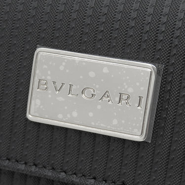 ブルガリ BVLGARI ミレリゲ 6連 キーケース 25559 ブラック キャンバス レザー コーティッドヘリテージキャンバス キーケース シルバー金具 黒 6本