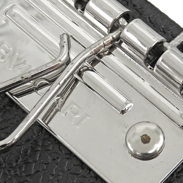 ブルガリ BVLGARI ミレリゲ 6連 キーケース 25559 ブラック キャンバス レザー コーティッドヘリテージキャンバス キーケース シルバー金具 黒 6本