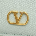 ヴァレンティノ VALENTINO ガラヴァーニ Vロゴ シグネチャー 6W2P0AJ5SNP_WTW スカイグレー カーフ 二つ折り財布 ゴールド金具 水色 小銭入れ コンパクト