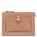 ケイトスペード kate spade フロント ポケット ピンクブラウン レザー ショルダーバッグ ゴールド金具