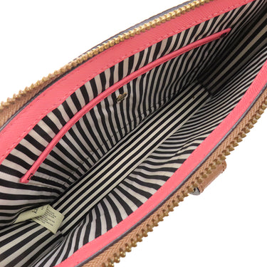 ケイトスペード kate spade フロント ポケット ピンクブラウン レザー ショルダーバッグ ゴールド金具