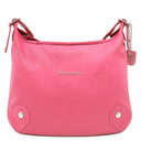 ロンシャン LONGCHAMP メタルロゴ ピンク レザー ショルダーバッグ シルバー金具