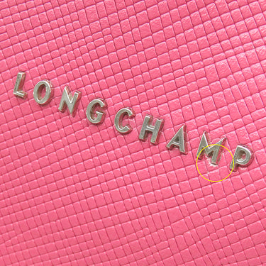 ロンシャン LONGCHAMP メタルロゴ ピンク レザー ショルダーバッグ シルバー金具