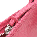 ロンシャン LONGCHAMP メタルロゴ ピンク レザー ショルダーバッグ シルバー金具