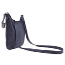 ロンシャン LONGCHAMP メタルロゴ ネイビー レザー ショルダーバッグ シルバー金具 紺