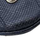 ロンシャン LONGCHAMP メタルロゴ ネイビー レザー ショルダーバッグ シルバー金具 紺