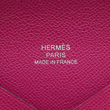 エルメス HERMES カルヴィ ローズパープル レザー ヴォーマダム カードケース シルバー金具 カード入れ 名刺入れ