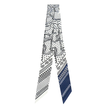エルメス HERMES ツイリー H062978S ホワイト×マリン×ブラック シルク スカーフ 新品 未使用 【EPERON D'OR/エプロンドール】
