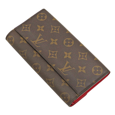ルイヴィトン LOUIS VUITTON ポルトフォイユ サラ M62236 モノグラム×コクリコ モノグラムキャンバス 二つ折り財布 ゴールド金具 長財布 イニシャル入り