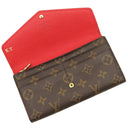 ルイヴィトン LOUIS VUITTON ポルトフォイユ サラ M62236 モノグラム×コクリコ モノグラムキャンバス 二つ折り財布 ゴールド金具 長財布 イニシャル入り