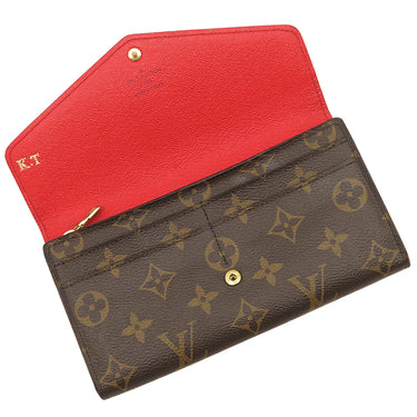 ルイヴィトン LOUIS VUITTON ポルトフォイユ サラ M62236 モノグラム×コクリコ モノグラムキャンバス 二つ折り財布 ゴールド金具 長財布 イニシャル入り