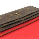 ルイヴィトン LOUIS VUITTON ポルトフォイユ サラ M62236 モノグラム×コクリコ モノグラムキャンバス 二つ折り財布 ゴールド金具 長財布 イニシャル入り
