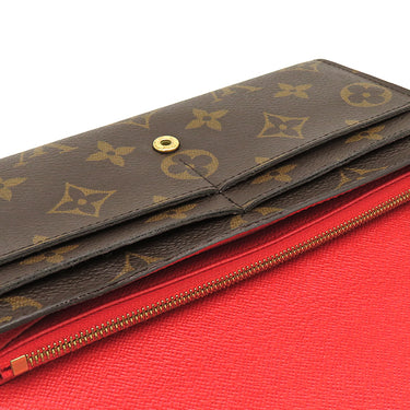 ルイヴィトン LOUIS VUITTON ポルトフォイユ サラ M62236 モノグラム×コクリコ モノグラムキャンバス 二つ折り財布 ゴールド金具 長財布 イニシャル入り