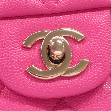 シャネル CHANEL マトラッセ 23 ダブルフラップ A01113 ピンク キャビアスキン ショルダーバッグ ゴールド金具 チェーンショルダー