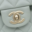 シャネル CHANEL マトラッセ 25 ダブルフラップ A01112 グリーン キャビアスキン ショルダーバッグ ゴールド金具 チェーンショルダー