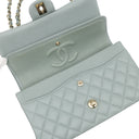 シャネル CHANEL マトラッセ 25 ダブルフラップ A01112 グリーン キャビアスキン ショルダーバッグ ゴールド金具 チェーンショルダー