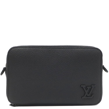 ルイヴィトン LOUIS VUITTON アルファ ウェアラブル ウォレット M59161 ノワール レザー グレインカーフレザー ショルダーバッグ ブラック金具 黒 LVアエログラム
