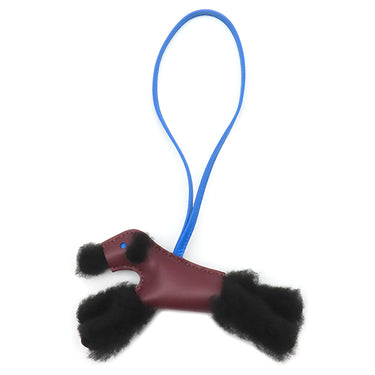 エルメス HERMES バディ H083349CACI ブラック×ルージュアッシュ×ブルーイドラ ムートン アニョーミロ バッグチャーム 新品 未使用 茶 黒 青 2026年製