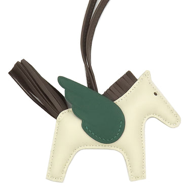 エルメス HERMES ロデオPM ペガサス クレ×ショコラ×ヴェールモワイヤン アニョーミロ スイフト バッグチャーム 新品 未使用 オフホワイト 茶 緑 2024年製