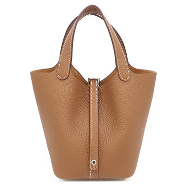 エルメス HERMES ピコタンロック 18 PM ゴールド トリヨンクレマンス ハンドバッグ シルバー金具 新品 未使用 茶 2026年製