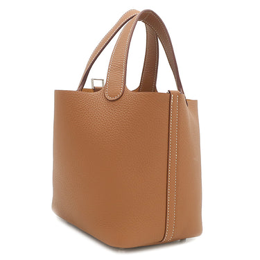 エルメス HERMES ピコタンロック 18 PM ゴールド トリヨンクレマンス ハンドバッグ シルバー金具 新品 未使用 茶 2026年製