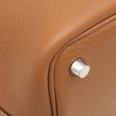 エルメス HERMES ピコタンロック 18 PM ゴールド トリヨンクレマンス ハンドバッグ シルバー金具 新品 未使用 茶 2026年製