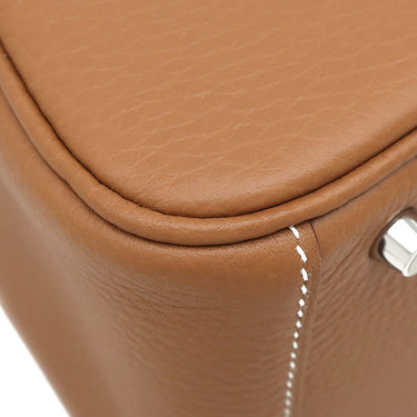 エルメス HERMES リンディ2 ミニ 20 ゴールド トリヨンクレマンス ショルダーバッグ シルバー金具 茶 2026年製