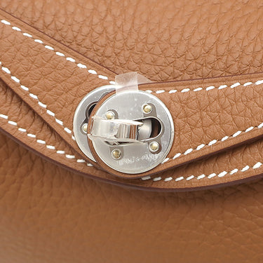 エルメス HERMES リンディ2 ミニ 20 ゴールド トリヨンクレマンス ショルダーバッグ シルバー金具 茶 2026年製