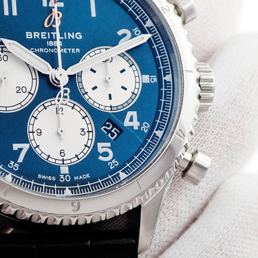 腕時計 ブライトリング BREITLING アビエーター 8 B01 クロノグラフ 43 AB0119 AB0119131C1P2 自動巻き メンズ ブルー 回転ベゼル