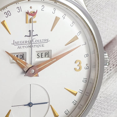 腕時計 ジャガールクルト JAEGER LECOULTRE マスターデイト トリプルカレンダー 140.6.87 自動巻き メンズ マスターカレンダー Pt950無垢