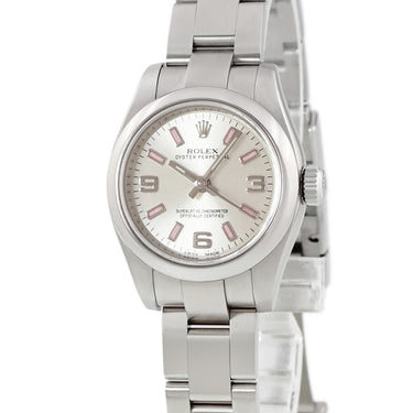 腕時計 ロレックス ROLEX オイスターパーペチュアル 176200 ランダム番 自動巻き レディース ランダム番 シルバー ピンクバーインデックス