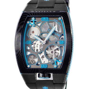 腕時計 コルム CORUM ラボ 01 リミテッドエディション 410.100.43/F371 BL01 自動巻き メンズ ダマスカス鋼 スケルトン 水色 限定