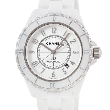 腕時計 シャネル CHANEL J12 42MM H2981 自動巻き メンズ 白 ホワイト セラミック 逆回転防止ベゼル デイト アラビア