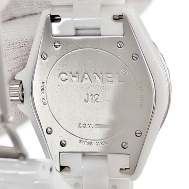 腕時計 シャネル CHANEL J12 42MM H2981 自動巻き メンズ 白 ホワイト セラミック 逆回転防止ベゼル デイト アラビア