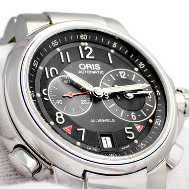 腕時計 オリス ORIS アートリエ ワールドタイマー 690 7494 40 64 自動巻き メンズ OH済 ブラック デイト スモールセコンド