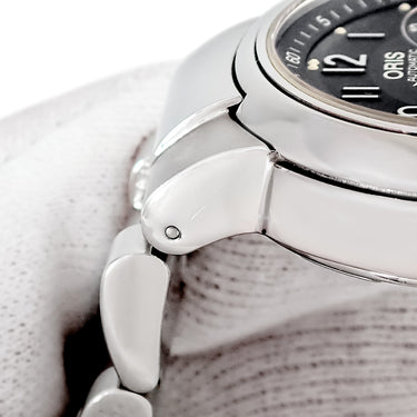 腕時計 オリス ORIS アートリエ ワールドタイマー 690 7494 40 64 自動巻き メンズ OH済 ブラック デイト スモールセコンド