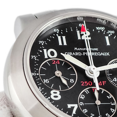 腕時計 ジラールペルゴ GIRARD PERREGAUX フェラーリ クロノグラフ F250 GT TdF 80900.1.11.6056 自動巻き メンズ OH済 ブラック コラボ