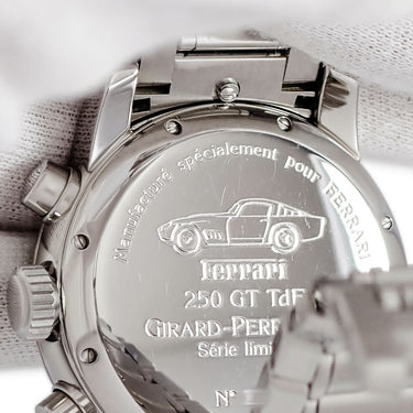 腕時計 ジラールペルゴ GIRARD PERREGAUX フェラーリ クロノグラフ F250 GT TdF 80900.1.11.6056 自動巻き メンズ OH済 ブラック コラボ