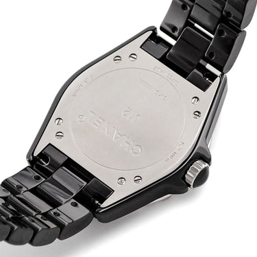 腕時計 シャネル CHANEL J12-365 H3836 自動巻き メンズ ブラック ギョーシェ デイト アラビア スモールセコンド J12
