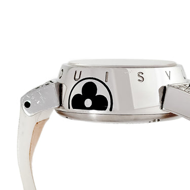 腕時計 ルイヴィトン LOUIS VUITTON タンブール ビジュ ノワール Q151K1 クオーツ レディース 純正ダイヤ グレー モノグラム フラワー