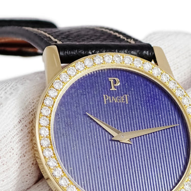 腕時計 ピアジェ PIAGET G0A16006 手巻き メンズ レディース K18YG無垢 純正ダイヤ ラピスラズリ ブルー 青 ヴィンテージ