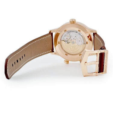 腕時計 パテックフィリップ PATEK PHILIPPE カラトラバ パイロット トラベルタイム 5524R-001 自動巻き メンズ 新品同様 K18RG無垢 ブラウン