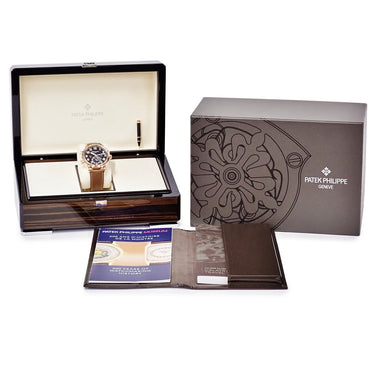腕時計 パテックフィリップ PATEK PHILIPPE カラトラバ パイロット トラベルタイム 5524R-001 自動巻き メンズ 新品同様 K18RG無垢 ブラウン